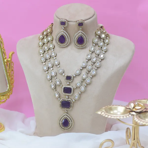 Purple_Brass_Necklace_Set_For_Women